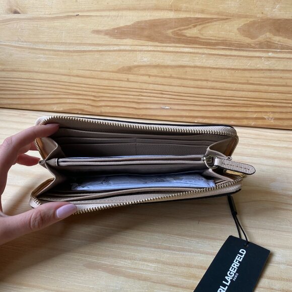 KARL LAGERFELD Cream Tan Wallet - Picture 2 of 7